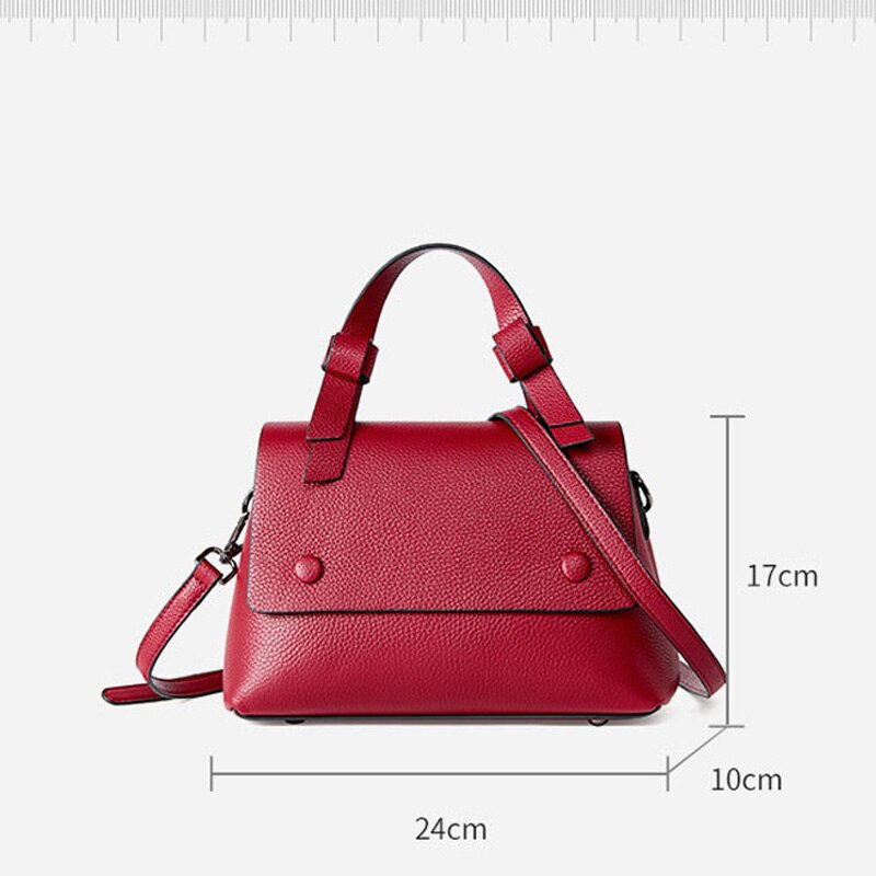 Zency Soft Genuine Leather Handbag 2021 Fashion Elegant Female Top-Handle Bag Simple Casual Women's Crossbody Shoulder Bag