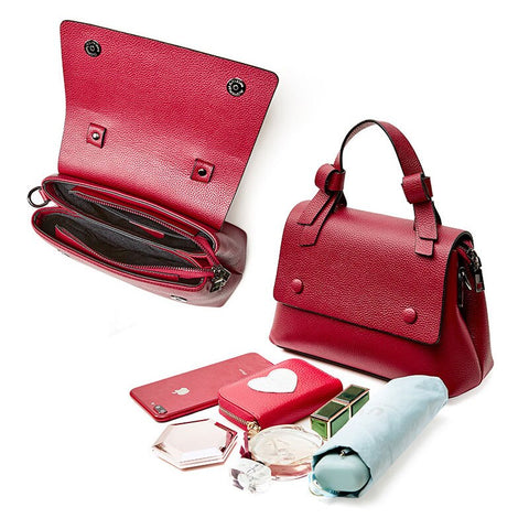 Image of Zency Soft Genuine Leather Handbag 2021 Fashion Elegant Female Top-Handle Bag Simple Casual Women's Crossbody Shoulder Bag