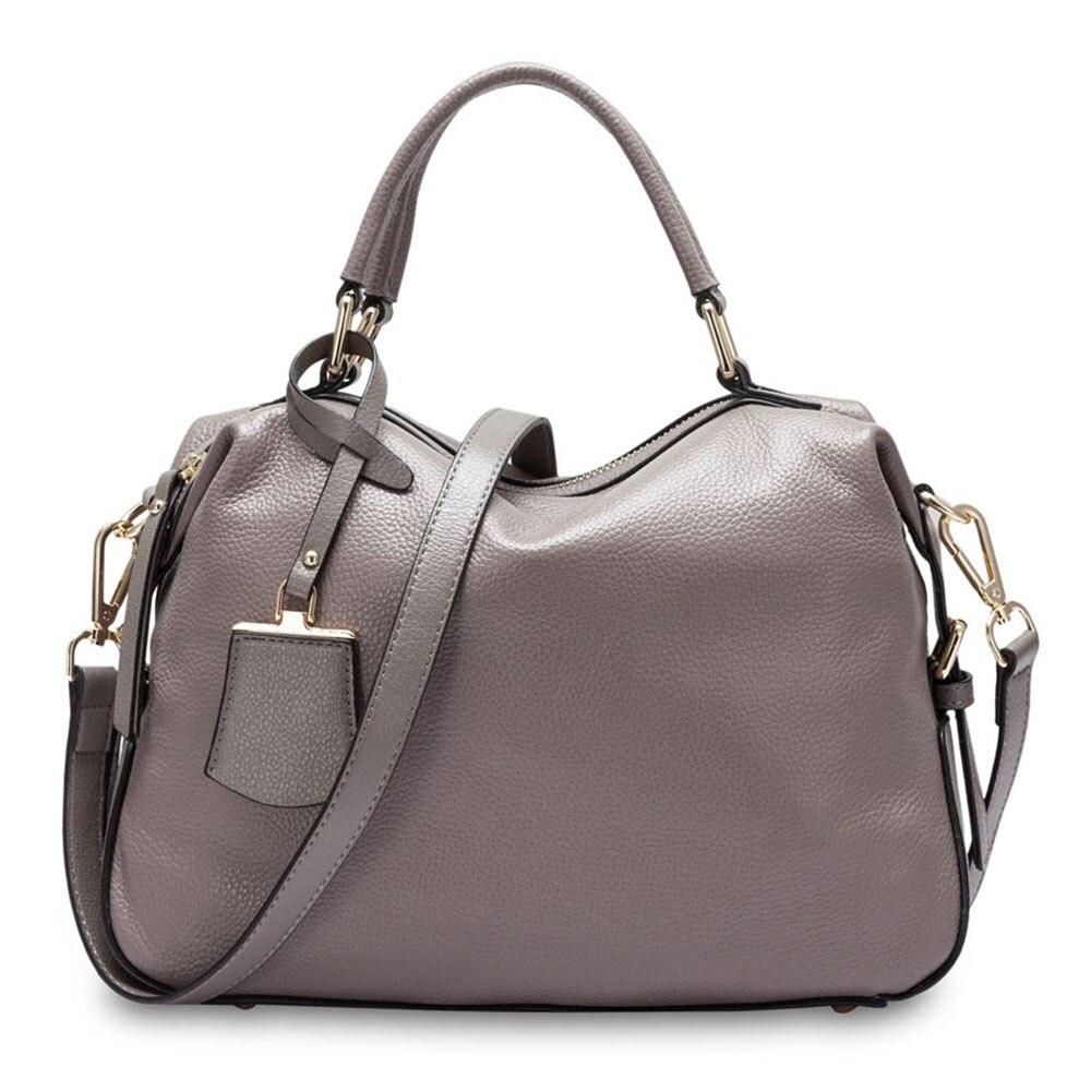 Zency Fashion Women Tote Bag 100% Genuine Leather Handbags Female Boston Charm Messenger Crossbody Purse Luxury Shoulder Bags