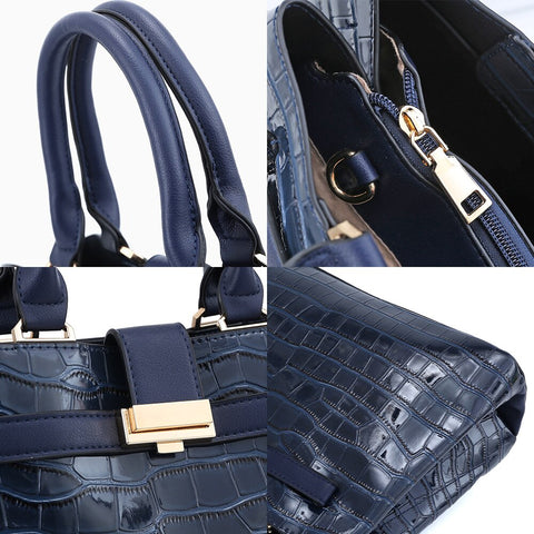 Image of Zency Soft Cowhide Leather Handbag Classic Elegant Women's Top-Handle Bags Commute Office High Quality Female's Shoulder Bag