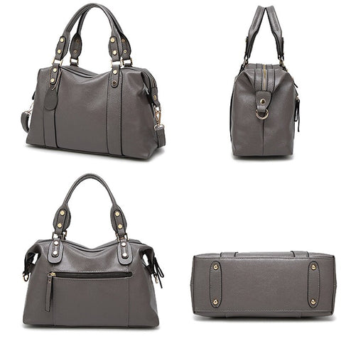 Image of Zency Soft Artificial Leather Handbag Leisure Casual Lady Shoulder Bag Large Capacity Women's Crossbody Bag High Quality Black