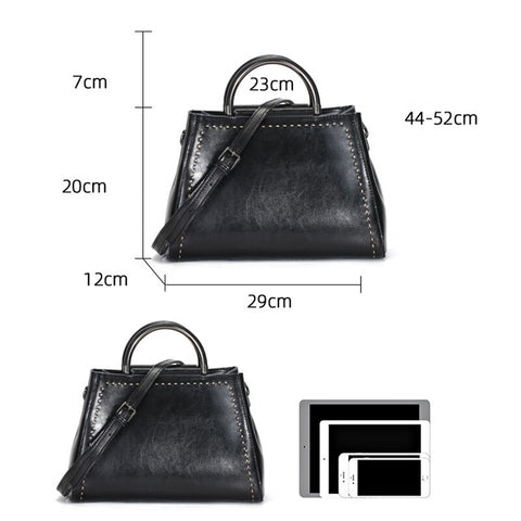 Image of Zency Famale Shell Shoulder Bags Real Leather Simple Elegant Handbag Women New Luxury Fashion Crossbody Bag Retro Top-Handle Bag