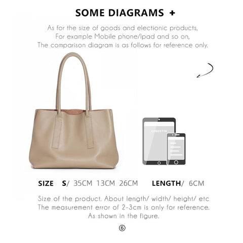 Image of Zency Soft Genuine Leather Handbag Simple Casual Large Capacity Women's Shoulder Bag 2021 Fashion Elegant Female Tote Bag Black