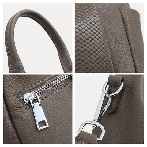 Image of Zency Genuine Leather Backpack For Women Fashion Alligator Rivet High Quality Satchel Female Shoulder Travel School Bag Rucksack