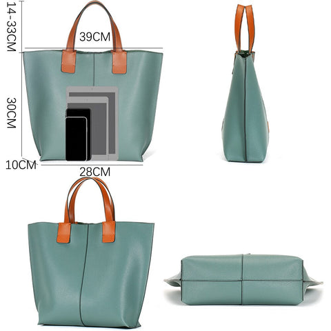 Image of Zency 2021 New Arrival Fashion Female Handbag Big Capacity Women Shoulder Bag Simple Casual Tote Super Quality Bags Blue