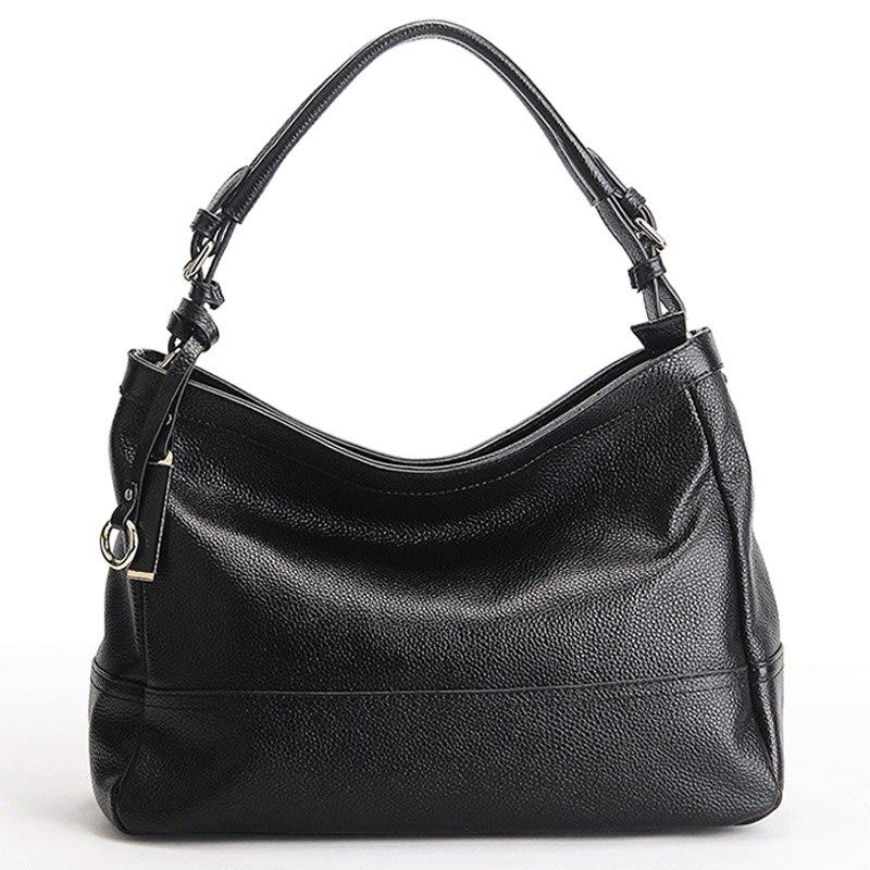 Zency 100% Genuine Leather Spring Beige Handbag Fashion Women Shoulder Bag Large Capacity Casual Tote Crossbody Purse Black Grey