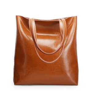 Zency 100% Genuine Leather Vintage Women Shoulder Bag High Quality Fashion Brown Large Capacity Shopping Bags Black Tote Handbag
