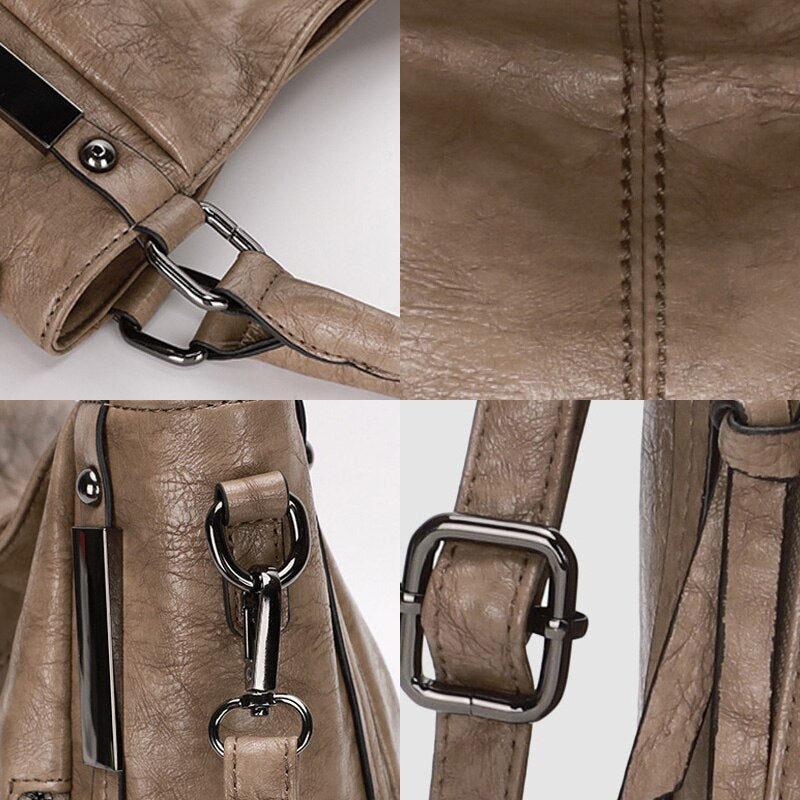 Zency Soft Artificial Leather Handbag 2021 Luxury Design High Quality Women's Hobo Shoulder Bag Large Capacity Crossbody Bag