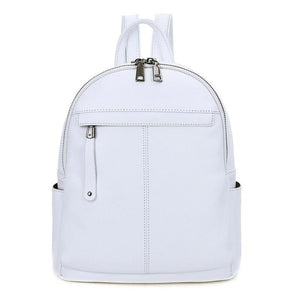 ZENCY Genuine Cow Leather Women Backpack First Layer Cowhide Ladies Wife Gifts White Backpacks Travel School Shopping Bag