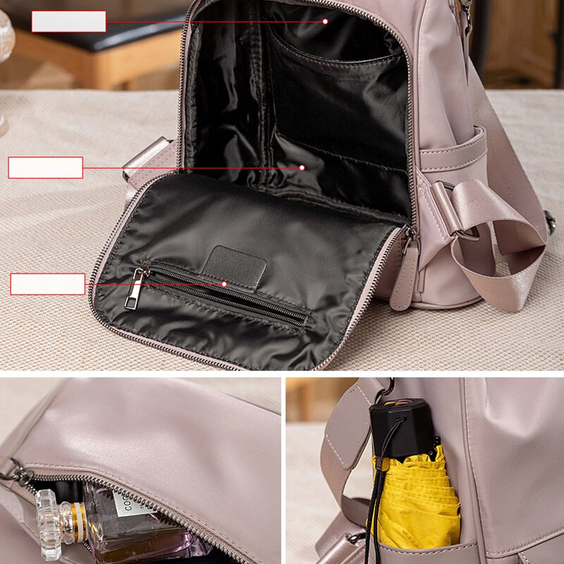 Zency 2021 Spring New Fashion Exquisite Ladies Backpack Vintage Nylon High Quality Female Rucksack Large Capacity For Student