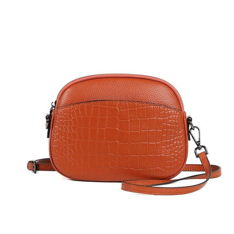 Image of Zency Genuine Leather New Summer Retro Shell Female Crossbody Bag Alligator High Quality Simple Women Zipper Shoulder Bags Solid
