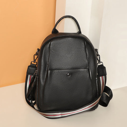 Image of Zency 2021 Genuine Leather Casual High Quality Small Female Backpack Commute Simple Fashion Satchel Travel Ladies School Bag New