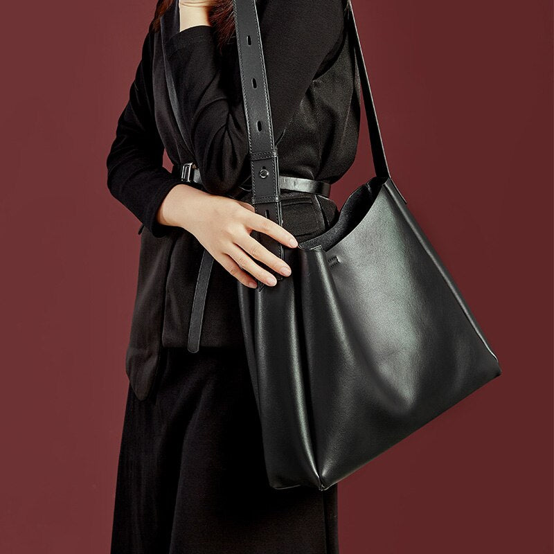 Zency 2021 New Arrival Fashion Lady Handbag Soft Genuine Leather Bucket Shoulder Bags Daily Casual Women Crossbody Composite Bag