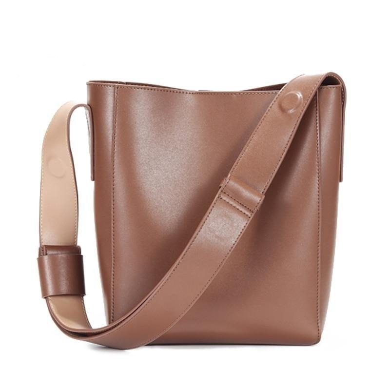 Zency Soft Cowhide Leather Female Shoulder Bags 2021 Spring New Personality Design Women's Handbag Large Capacity Crossbody Bag