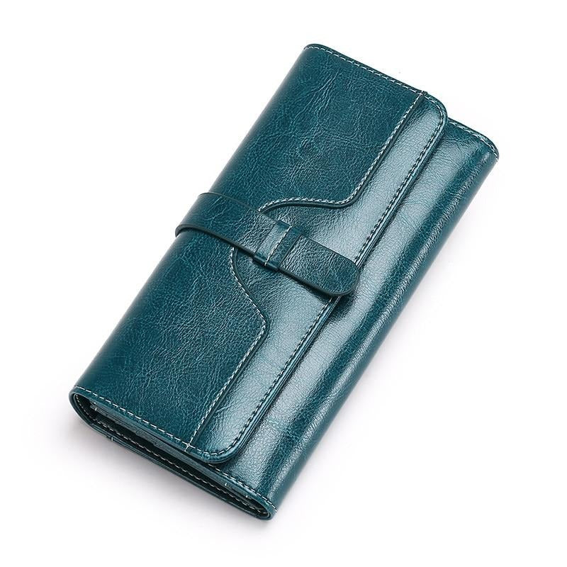 Zency Fashion Retro Bags Women Genuine Leather Clutch Bag High Capacity Quality Wallet Card Case Coin Long Zipper Purse