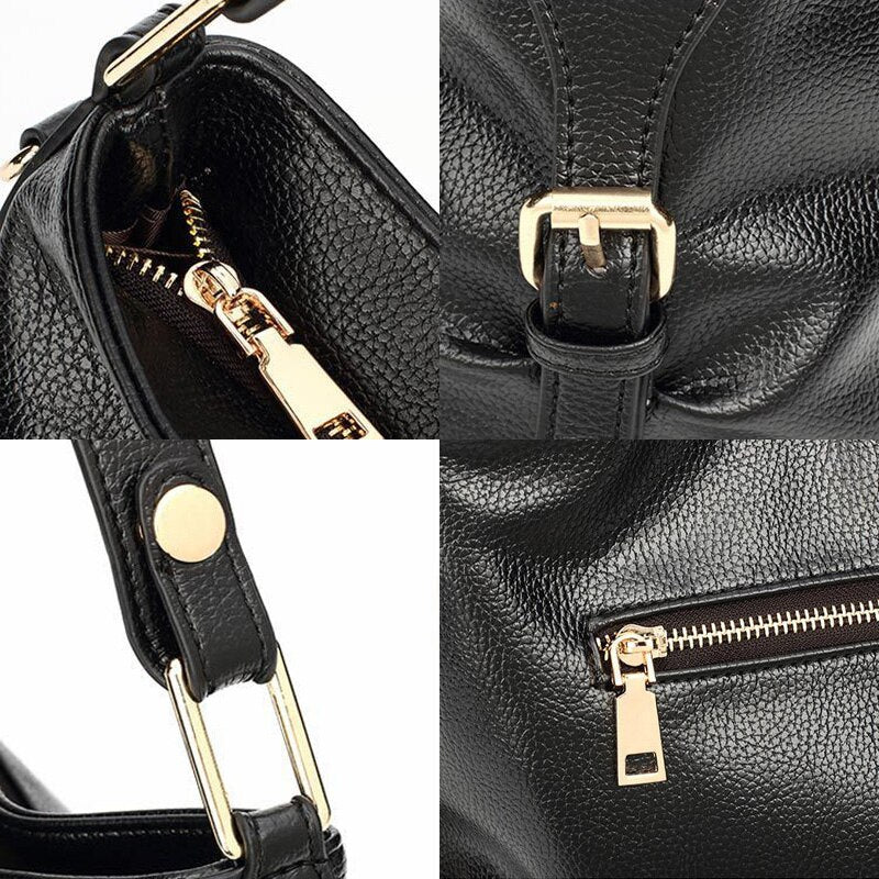 Zency Soft Pu Leather Handbag Elegant Luxury Women Shoulder Bag Simple Design Large Capacity Female Crossbody Bag Gift For Lady