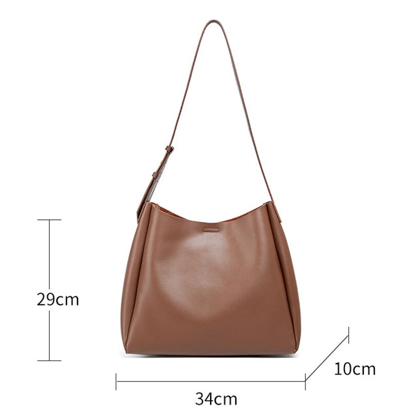 Zency 2021 New Arrival Fashion Lady Handbag Soft Genuine Leather Bucket Shoulder Bags Daily Casual Women Crossbody Composite Bag