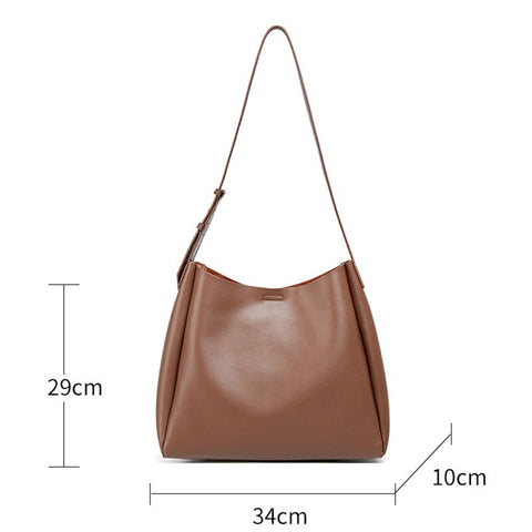 Image of Zency 2021 New Arrival Fashion Lady Handbag Soft Genuine Leather Bucket Shoulder Bags Daily Casual Women Crossbody Composite Bag