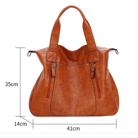 Image of Zency Soft Artificial Leather Handbag Large Capacity Simple Casual Women's Shoulder Bag Fashion Classic Crossbody Bags Black