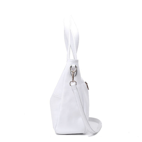 Image of ZENCY Fashion 100% Genuine Cow Leather Women Shoulder Bags Ladies Shopping Handbag Long Handle Messenger Black White Cowhide Bag