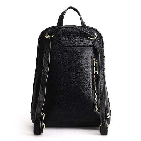 Image of ZENCY Genuine Cow Leather Multifunction Backpack Women Design Shopping Backpack Lady Girl Top Layer Cowhide School Bag Mochila