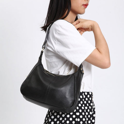 Image of Zency Women Shoulder Bag 100% Genuine Leather Classic Black Fashion Crossbody Messenger Purse For Female High Quality Handbag