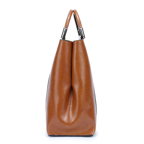 Image of Zency 100% Genuine Leather Vintage Women Handbag Casual Tote Bag High Quality Ladies Shoulder Messenger Bags Black Brown