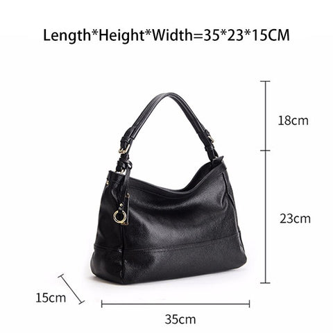 Image of Zency 100% Genuine Leather Spring Beige Handbag Fashion Women Shoulder Bag Large Capacity Casual Tote Crossbody Purse Black Grey