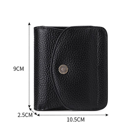 Image of Zency Genuine Leather Ladies Small Coin Purse Trend Simple Elegent Female Wallet Anti Theft Card Holders Flower Hasp Bag Fashion