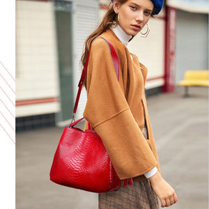 Zency Luxury Women Genuine Leather Handbags 2021 Fashion High Quality Female Shoulder Bag New Design Lady Top-Handle Bags