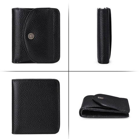 Image of Zency Genuine Leather Ladies Small Coin Purse Trend Simple Elegent Female Wallet Anti Theft Card Holders Flower Hasp Bag Fashion