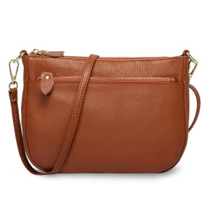 Zency 100% Genuine Leather Brown Handbag Fashion Women Crossbody Bag Small Flap Bags Simple Lady Shoulder Purse Messenger