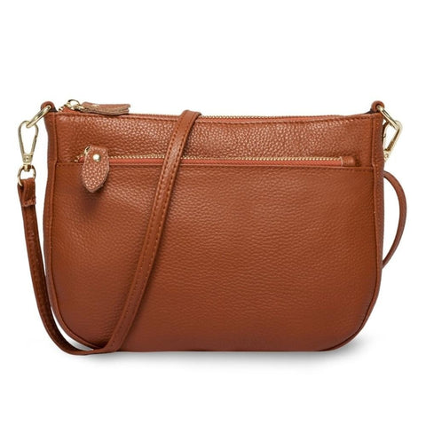 Image of Zency 100% Genuine Leather Brown Handbag Fashion Women Crossbody Bag Small Flap Bags Simple Lady Shoulder Purse Messenger