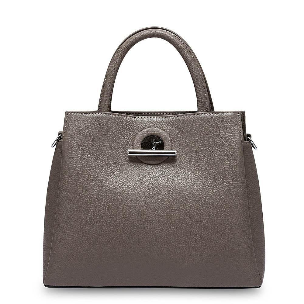 Zency Fashion Women Top-handle Bag 100% Genuine Leather Handbag Elegant Lady Crossbody High Quality Shoulder Bags Black Grey