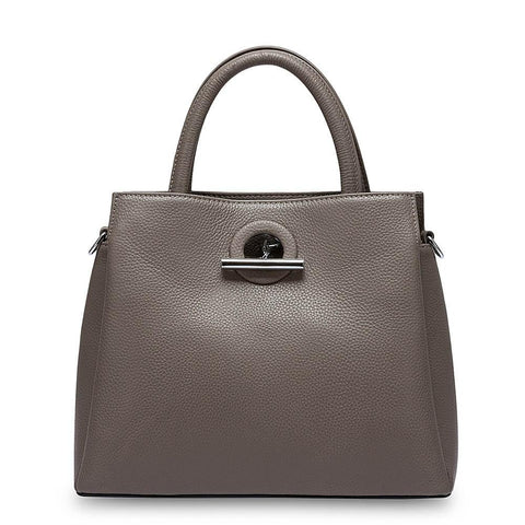 Image of Zency Fashion Women Top-handle Bag 100% Genuine Leather Handbag Elegant Lady Crossbody High Quality Shoulder Bags Black Grey