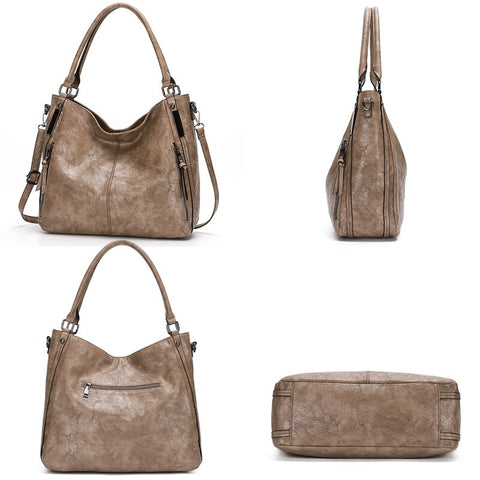 Image of Zency Soft Artificial Leather Handbag 2021 Luxury Design High Quality Women's Hobo Shoulder Bag Large Capacity Crossbody Bag