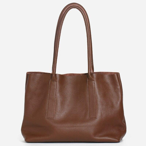 Image of Zency Soft Genuine Leather Handbag Simple Casual Large Capacity Women's Shoulder Bag 2021 Fashion Elegant Female Tote Bag Black