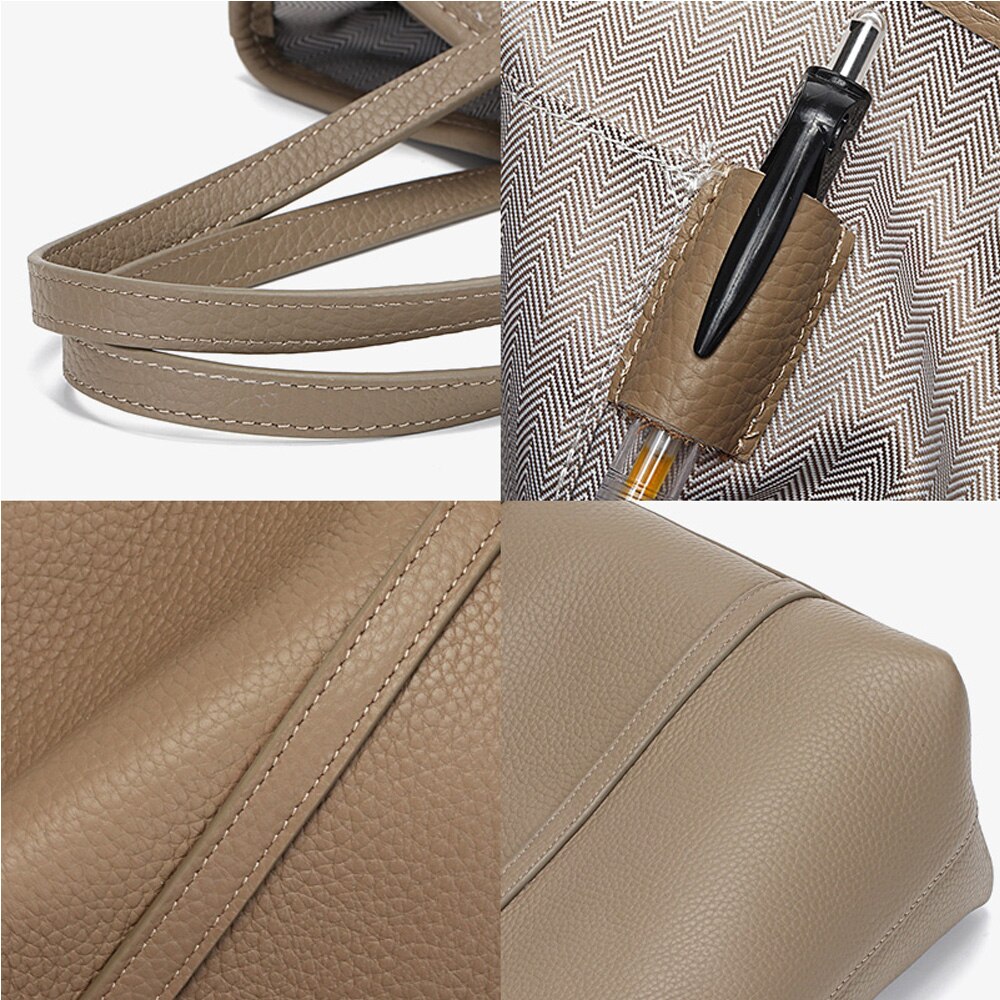 Zency 2021 New Arrival Fashionable Handbag Big Capacity Simple Casual Tote Bag High Quality Classic Ladies Shoulder Bag Gray