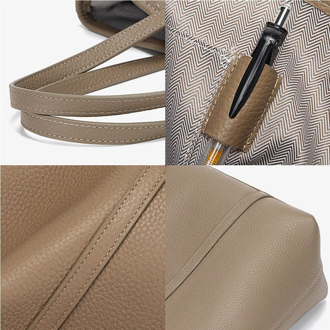 Image of Zency 2021 New Arrival Fashionable Handbag Big Capacity Simple Casual Tote Bag High Quality Classic Ladies Shoulder Bag Gray
