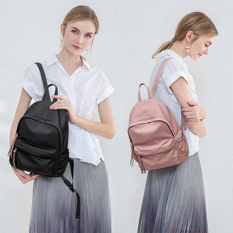 Image of Zency Daily Casual Large Capacity Female Rucksack Soft Waterproof Nylon Women's Backpack All-match Teenager School Bag Black