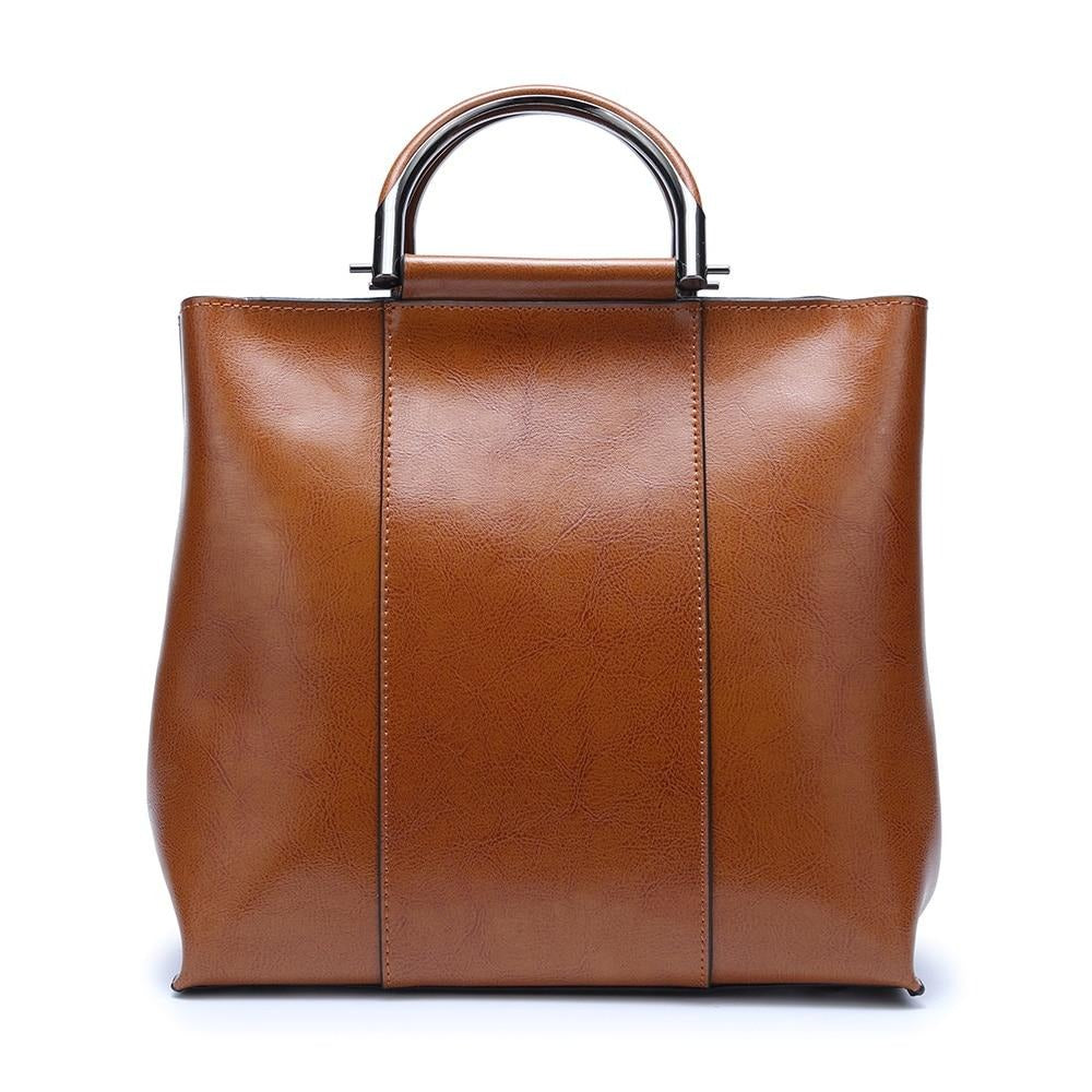 Zency 100% Genuine Leather Vintage Women Handbag Casual Tote Bag High Quality Ladies Shoulder Messenger Bags Black Brown