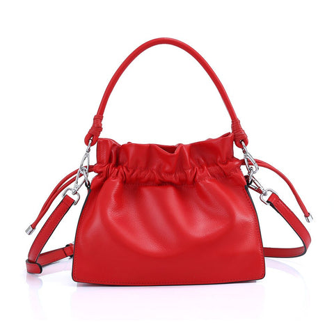 Image of Zency Genuine Leather 2021 Summer Fashion Designer Shoulder Bag For Women Bucket String Crossbody Lady High Quality Tote Handbag