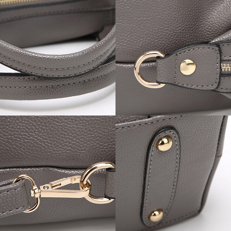 Zency Soft Artificial Leather Handbag Leisure Casual Lady Shoulder Bag Large Capacity Women's Crossbody Bag High Quality Black