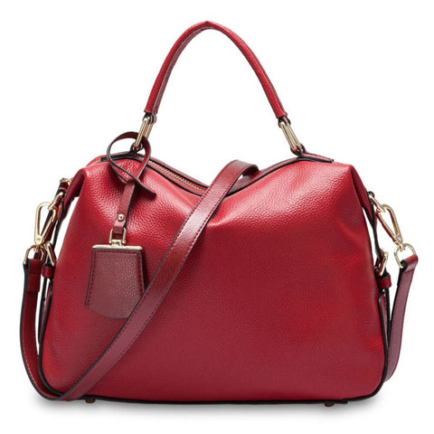 Image of Zency Fashion Women Tote Bag 100% Genuine Leather Handbags Female Boston Charm Messenger Crossbody Purse Luxury Shoulder Bags