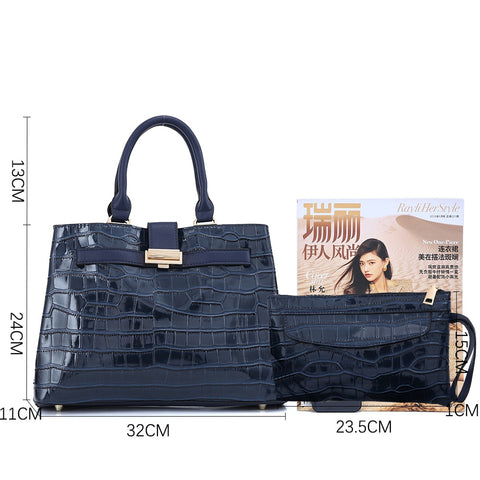 Image of Zency Soft Cowhide Leather Handbag Classic Elegant Women's Top-Handle Bags Commute Office High Quality Female's Shoulder Bag